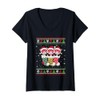Womens Ugly Xmas Sweater Red Panda In Christmas Socks V-Neck