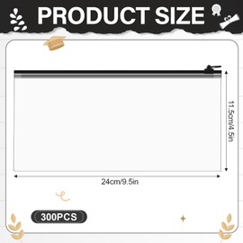 ReliThick 300 Pack Mesh Zipper Pouches Bulk, 9.5 * 4.3 In Small Pencil Case Plastic Envelopes for Cash Office School Supplies Storage, Money Organizing(Black)