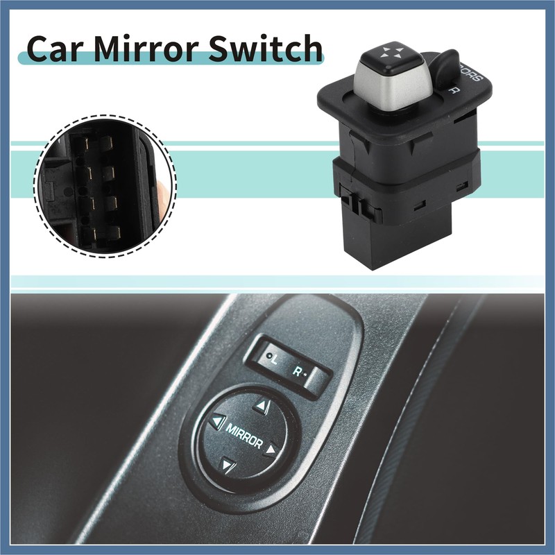SWITCHRISE Front Car Mirror Switch Black Plastic Metal Fit for