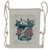 Lunarable Nautical Drawstring Backpack, Marine Skull with Roses, Sackpack Bag
