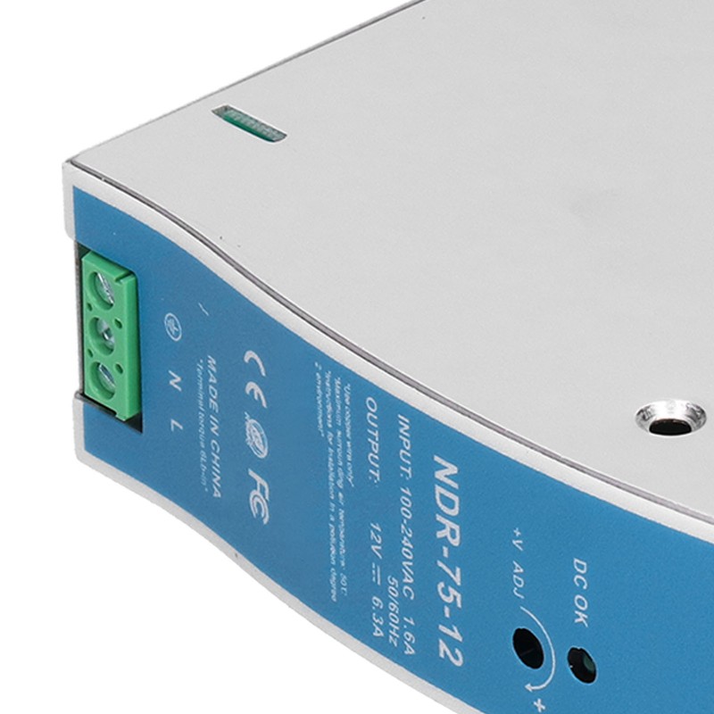 NDR‑75‑12 Industrial Rail Power Supply 6.3A 75.6W Overload Protection Rail