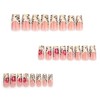 QQPPOLIU Medium Square Press on Nails French Tip Fake Nails