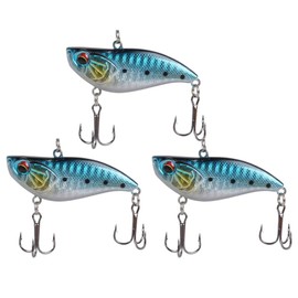 Fishing Lures, 3 Pieces Swimbaits with Barbed Hooks, Crank Baits with Ringing Balls and Counterweights for Saltwater Freshwater