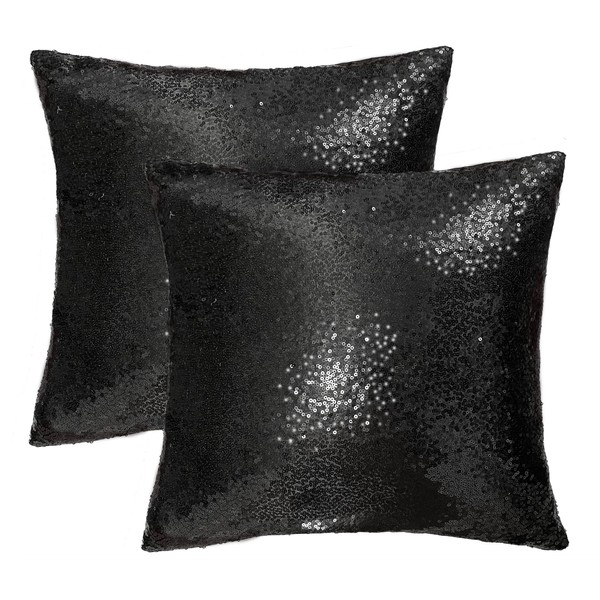 iMaylex Sequin Decorative Square Sparkling Comfy Throw Pillow Covers for