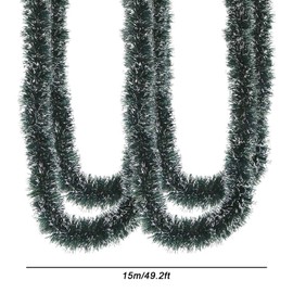 Byzesty Christmas Garland 15 m Garland Christmas Decoration Fir Garland Garland Artificial Decorative Garland Door Wreath for Christmas Decoration Party Indoor and Outdoor Use Dark Green