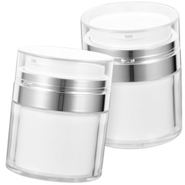 Ipetboom 2pcs Airless Pump Vacuum Cream Jars Press Pump Containers for Cosmetics Leak Design Nonslip Base for Travel and Daily Use