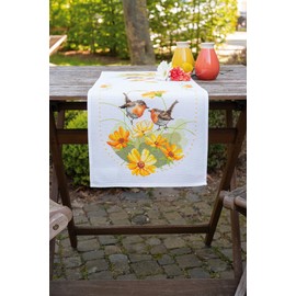 Vervaco Aida Counted Table Runner Embroidery Kit, Cotton, Multicoloured, ca. 32 x 84 cm / 12,8" x 33,6"