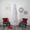 Nearly Natural 8ft. Slim White Artificial Christmas Tree with 400
