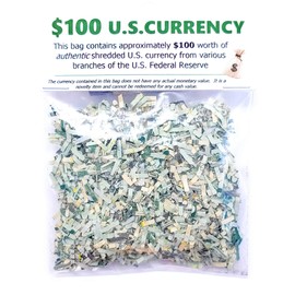 Shredded U.S. Money CASH Currency $100 Genuine Confetti Size Stocking Stuffers Surprise Gift