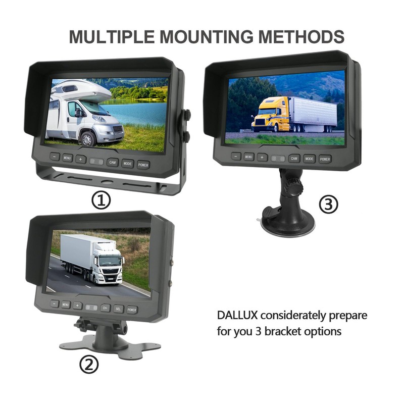 7" 1080P AHD Wired Reverse Rear View Backup Camera System,