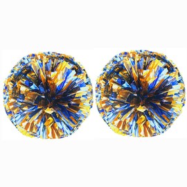 ZYBenda 2 Pack 12" Pom Poms, Cheerleading Pom Poms Cheerleader Pom Poms for Team Sports Dance Games Spirit Cheering (Blue and Gold)