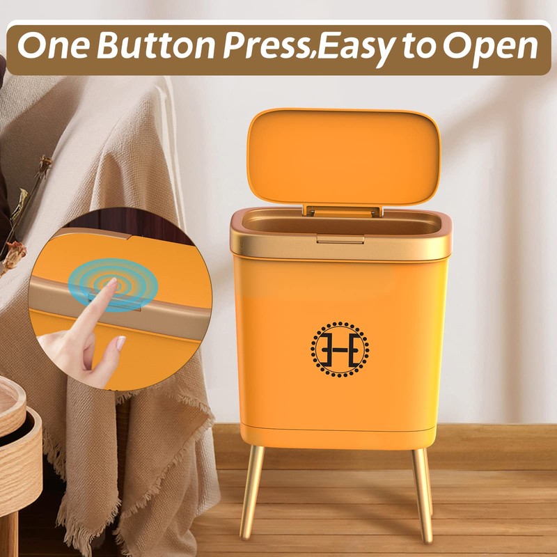 Bedroom Trash Can with Lid,Slim Bathroom Trash Cans with Lids,