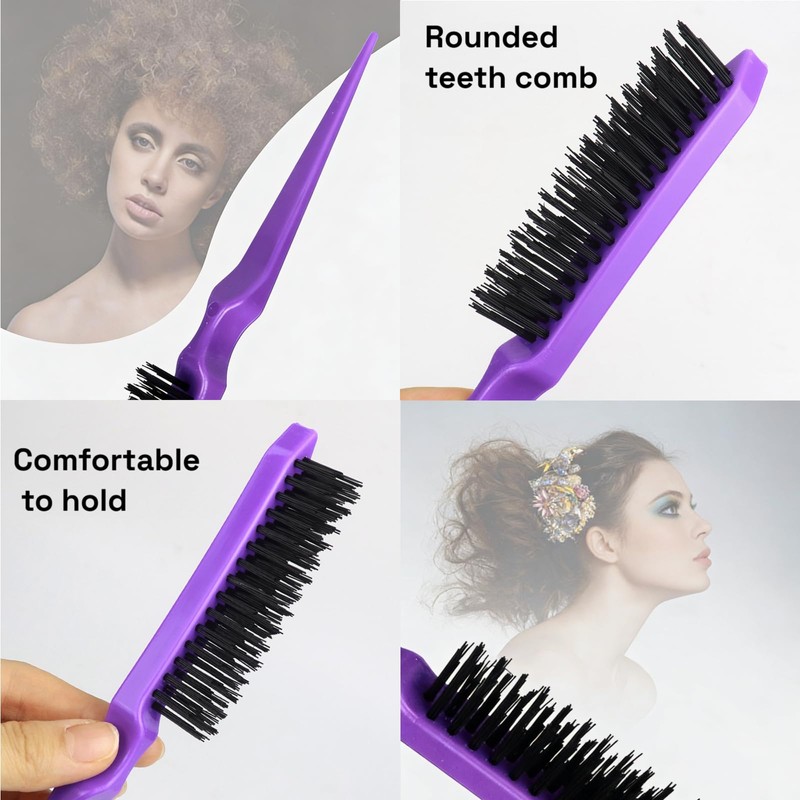 Wide Tooth Detangler Comb Set, 8 Pcs Rat Tail Curly