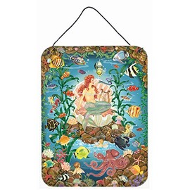 Caroline's Treasures PRS4009DS1216 Mermaid's Song Wall or Door Hanging Prints Aluminum Metal Sign Kitchen Wall Bar Bathroom Plaque Home Decor Front Door Plaque, 12x16, Multicolor