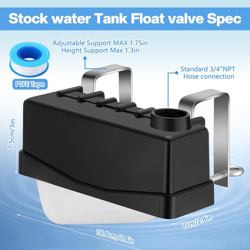 Cinnvoice 2 Pcs Water Trough Float Valve Stock Tank Float