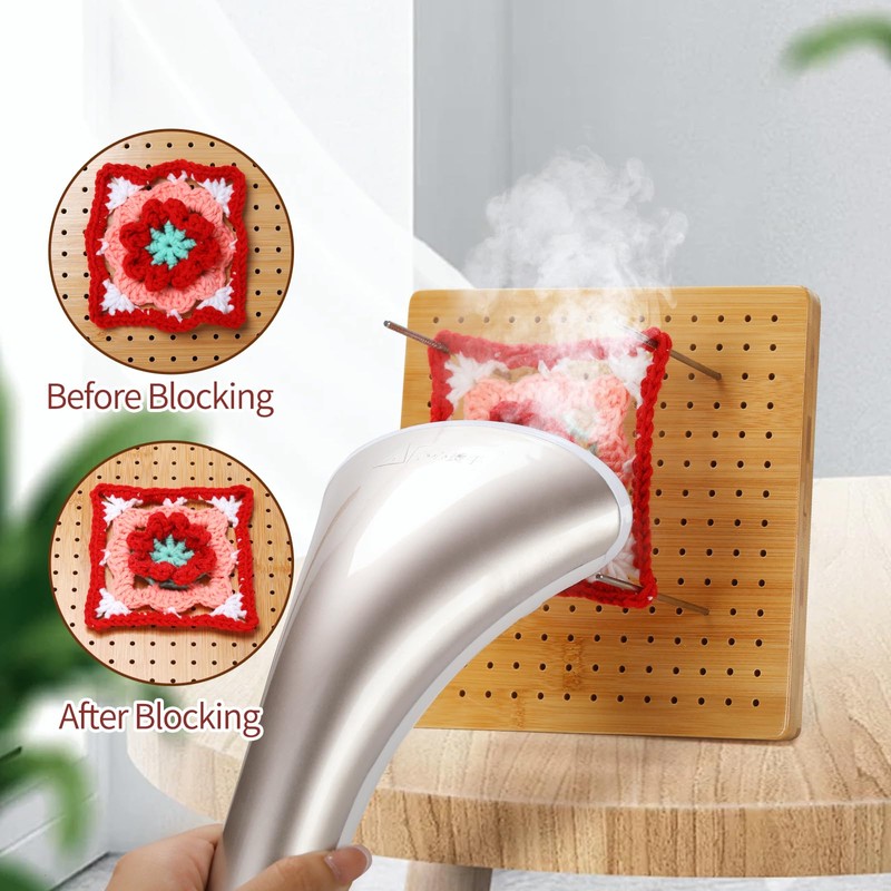 7.8"Crochet Blocking Board - Upgraded Style with 4 Tension Rods