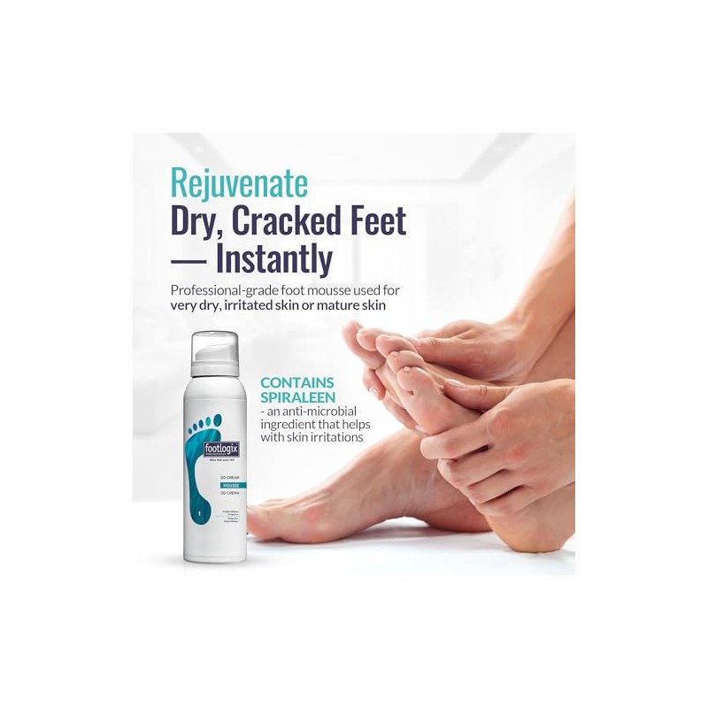 FOOTLOGIX DD Cream Mousse, blanco, 4.23 onzas