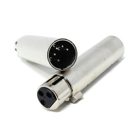 5-Pin XLR Male to 3-Pin XLR Female DMX Converter Adapter – Audio Connector for DMX Stage Lighting, Dimmer Console, Microphone (2)