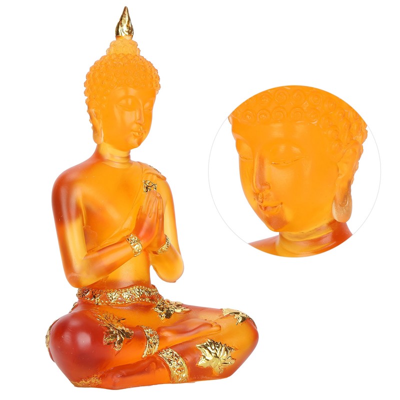 Transparent Sitting Buddha Statue Resin Buddha Figurine Sculpture Home Office