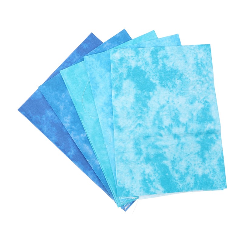 5Pcs Cotton Quilting Fabric Smudge Dyed 19.7in Long 17.7in Wide