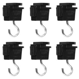 Aiwode, Hanging Hook for Duct Rail with Drop Prevention Lock, Light Fixture Wiring with Drop Prevention Lock, Shop Line Hanging Hook, Easy Installation, No Construction Required, Black, Set of 6
