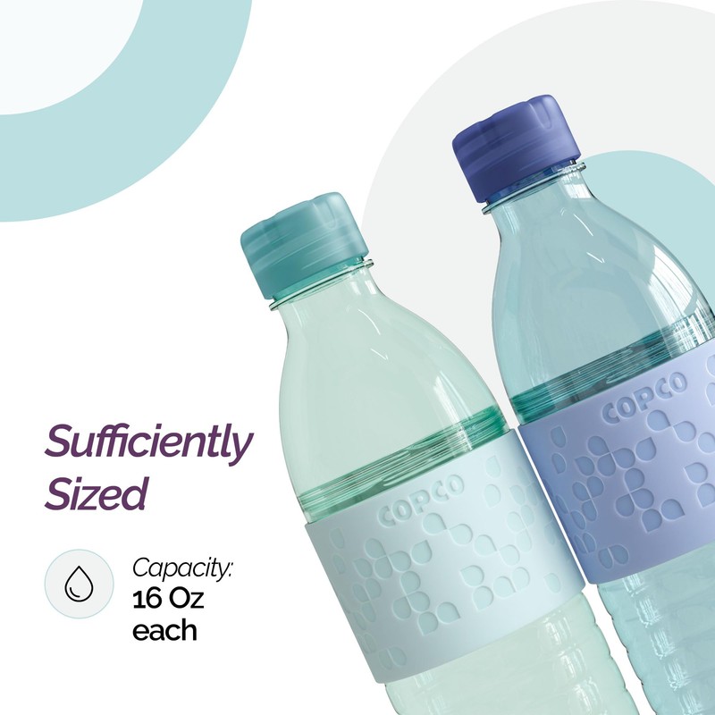 Copco Hydra 16.9oz Water Bottle, Set of 2 - Non-Slip