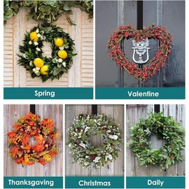 Wreath Hanger Adjustable Door Hanger Wreath Hanger for Front Door 15-24inch,Over The Door Wreath Hanger, Hold Up 20lb (Black-1 Pack) - Color: Black-1 Pack