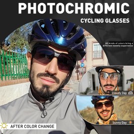 KAPVOE Photochromatic Self-Tone Cycling Glasses Men Women Sports Sunglasses Clear Cycling MTB Cycling Glasses Running Volleyball Tennis Driving Softball Mountaineering Golf Hiking 01