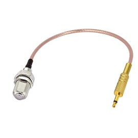 RedYutou F Type Female to 1/8" 3.5mm Male Mono Plug Jack Adapter Coupler Converter Connector Antenna Extension Cable 12 inches