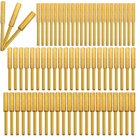 Shitime 72 Pcs Diamond Chainsaw Sharpener 1/8" Shank, High Hardness Burr Grinding Stone Chainsaw Sharpening Kit for Chain Saw Stone Jewelry Wood (5/32'', 3/16'', 7/32'')