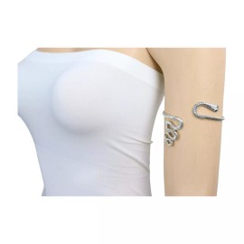 Unbranded New Women Silver Metal Upper Arm Cuff Bracelet Cobra Snake Wrap Around Bollywood