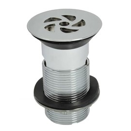 TC Bathroom Flush Grated Basin Waste Slotted Tail 1 1/4" 32mm - Metal Backnut 89mm High