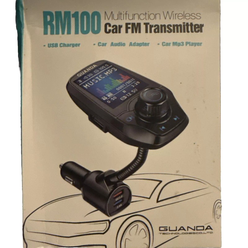 Guanda RM100 Wireless Car Transmitter, Radio Adapter Kit. Color Display
