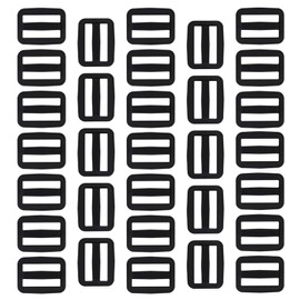YGDZ 100pcs 1 Inch Tri Glides Slides, Plastic Slide Buckle Adjustable Webbing Slides Adjusters for Belt Backpack Bags, Black