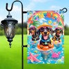 BlissYard Hello Summer Garden Flags Beach Dachshund Garden Flag for