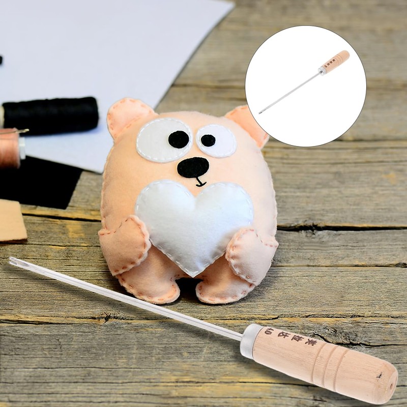 Angoily Stuffing Tool, Cotton Fillings Plug Awl with Wooden Handle