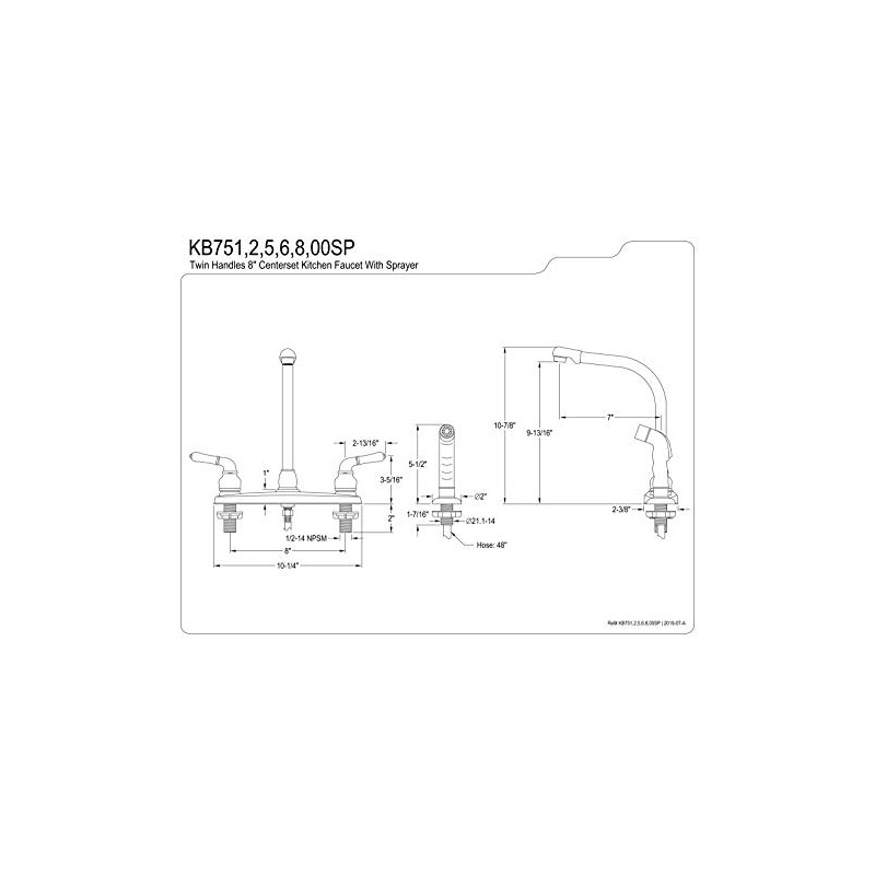 Kingston Brass KB755SP Magellan High Arch Kitchen Faucet with Sprayer,