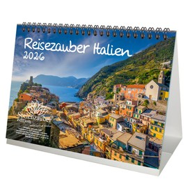 Travel Magic Italy DIN A5 Desk Calendar for 2026 Rome Holiday Beach Sea Mediterranean Italy Seelenzauber
