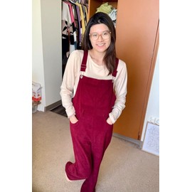 Onedreamer Womens Corduroy Overalls Adjustable Straps Baggy Bib Corduroy Jumpsuit Casual Corduroy with Pockets