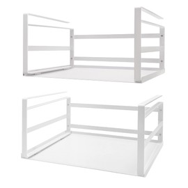 Nxconsu 2Pack Under Shelf Storage Basket Organizer Hanging Holder for Cabinet Pantry Kitchen Cupboard Desk Counter Bookshelf Organization Add-on Space Saver Heavy Duty Slide-in White Large