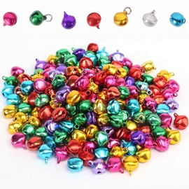 Bells for Crafts, Pack of 300 Bells, Metal Bells, Mini Bells, Mini Metal Bells with Eyelet for Christmas, Home, Pet Decorations (12 mm, Colour)