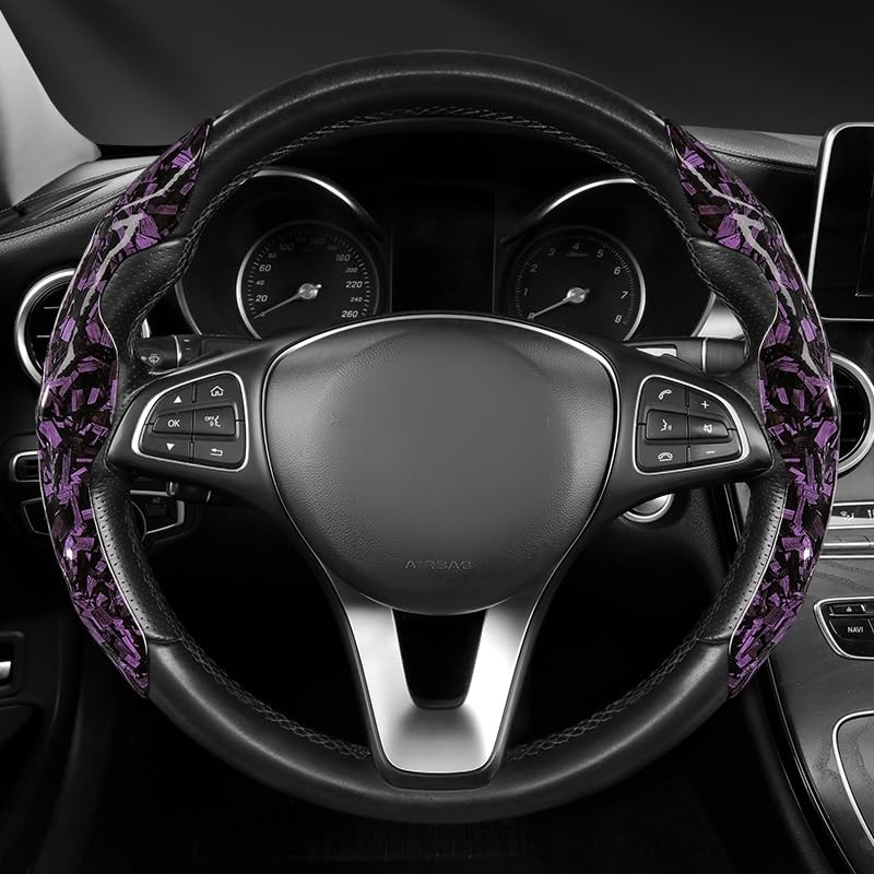 Premium Forged Carbon Fibre Steering Wheel Cover, Universal Fit for