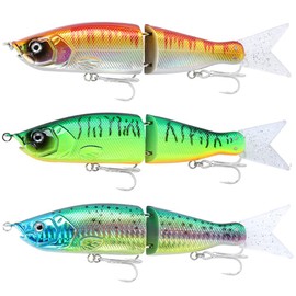 SwimShad Glide Baits Jointed Swimbait Bass Pike Salmon Trout Muskie Fishing Lure Bass Lure Bait Kit for Freshwater & Saltwater, Fast Casting 1.98oz (AH256-6.65'' 1.98oz)