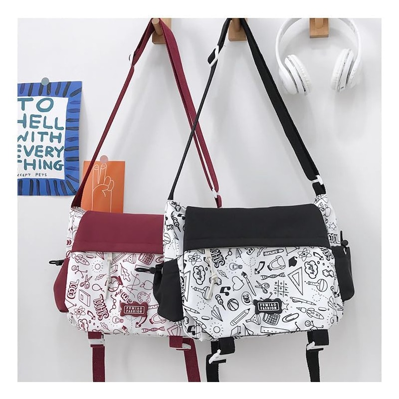 Inshere Cute Shoulder Bag, Aesthetic Shoulder Bag, Nylon Y2K Shoulder