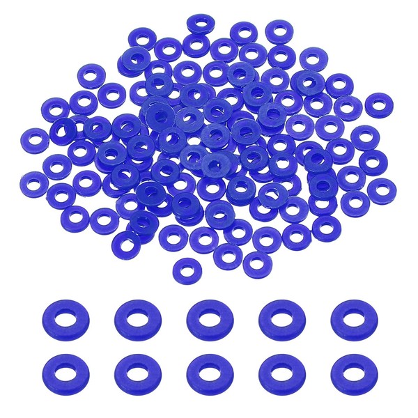 sourcing map 240 Pcs Nylon Flat Washers 2mm ID 5mm