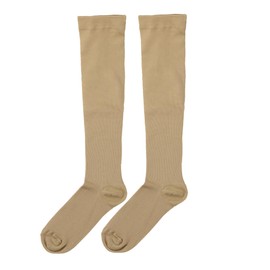 Bestjybt Compression Socks for Women & Men Circulation 15-20 mmHg Support Socks for Athletic Running Cycling (US, Alpha, XX-Large, 3X-Large, Regular, Regular, Beige)