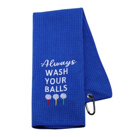 Funny Golf Towel Gift Always Wash Your Balls for Men Father's Day Birthday (Wash Your Balls Golf Towel CA)