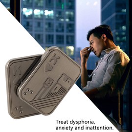 Jiawu Magnetic Fidget Slider Fidget Toy for Adults, Metal Poker Push Card Fidget Slider, Stress Relief Toy, Magnetic Office Desk Toy Metal