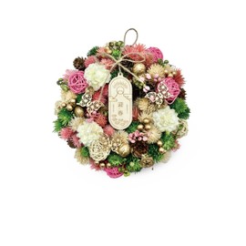 [2024 mamawreath A New Year Decoration] New Year Wreath Flower Wreath Rope New Year Decoration Entrance Door M Size Flower Wreath Gift Wreath Entrance Present Eternity M Size: 9.4 inches (24 cm) x 2.8