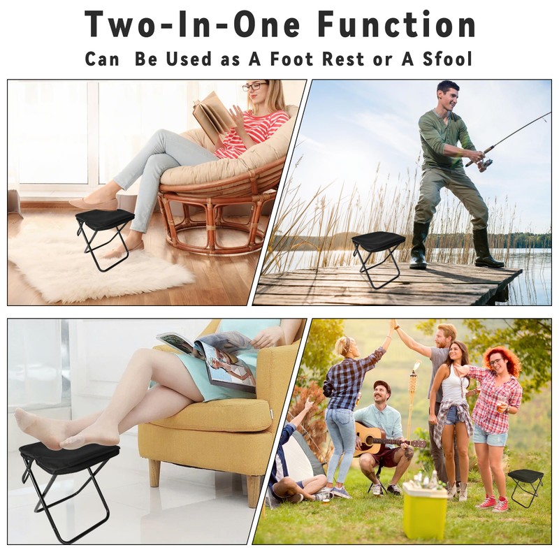 ZHABAYEN Portable Camping Stool, Foldable Outdoor Camping Foot Stool